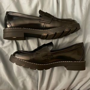 JustFab Black Chunky Loafers